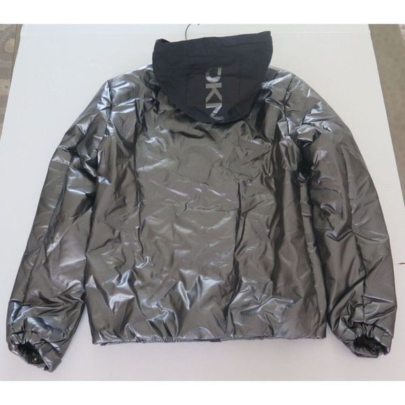 DKNY Men's Sz S Gray Signature Pewter Wind Resistant/Rain Repellent Jacket $165 - Picture 6 of 11
